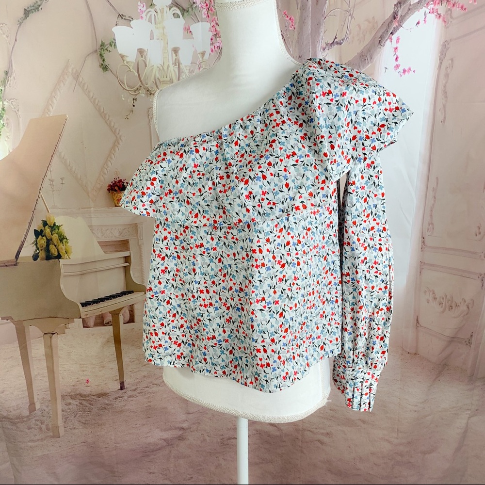 Zara Chiffon One Cold Shoulder Ruffle… - Picture 3 of 9